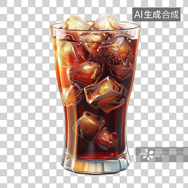 【AI数字艺术】一杯夏日冰镇可乐图片素材