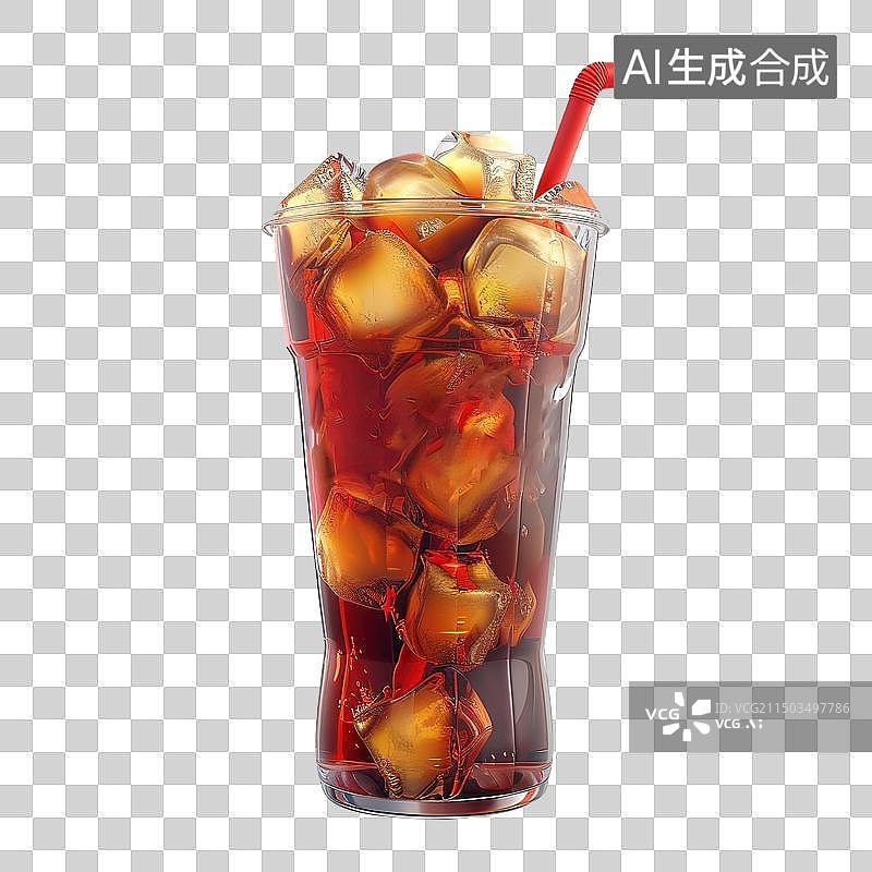 【AI数字艺术】一杯夏日冰镇可乐图片素材