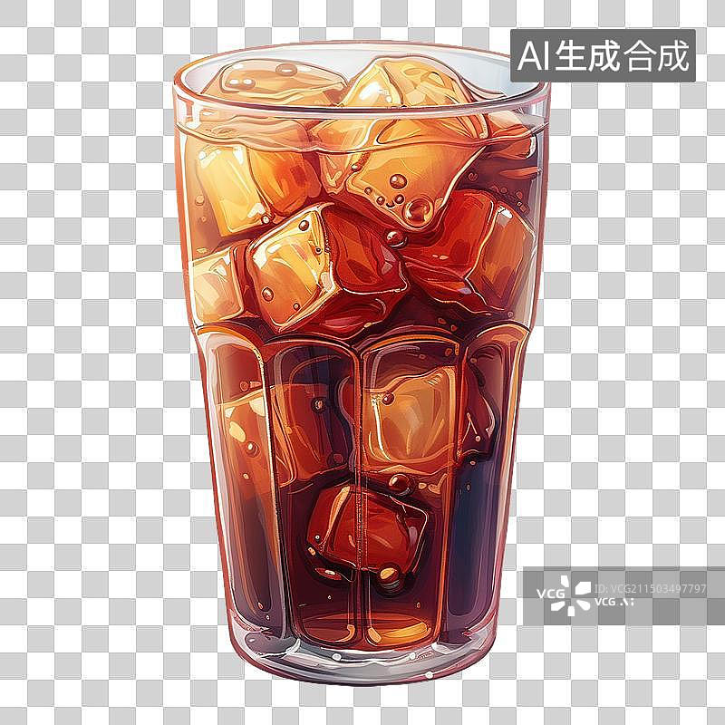 【AI数字艺术】一杯夏日冰镇可乐图片素材