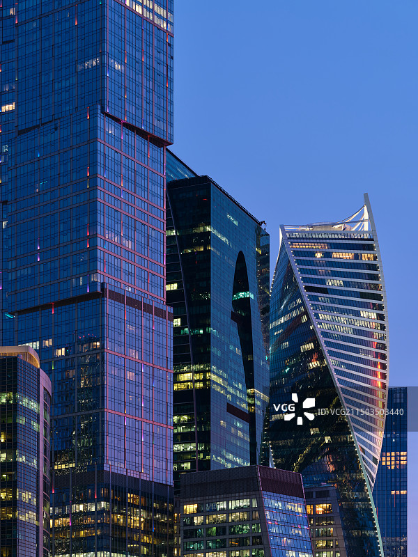 俄罗斯莫斯科CBD国际商务中心城市天际线图片素材