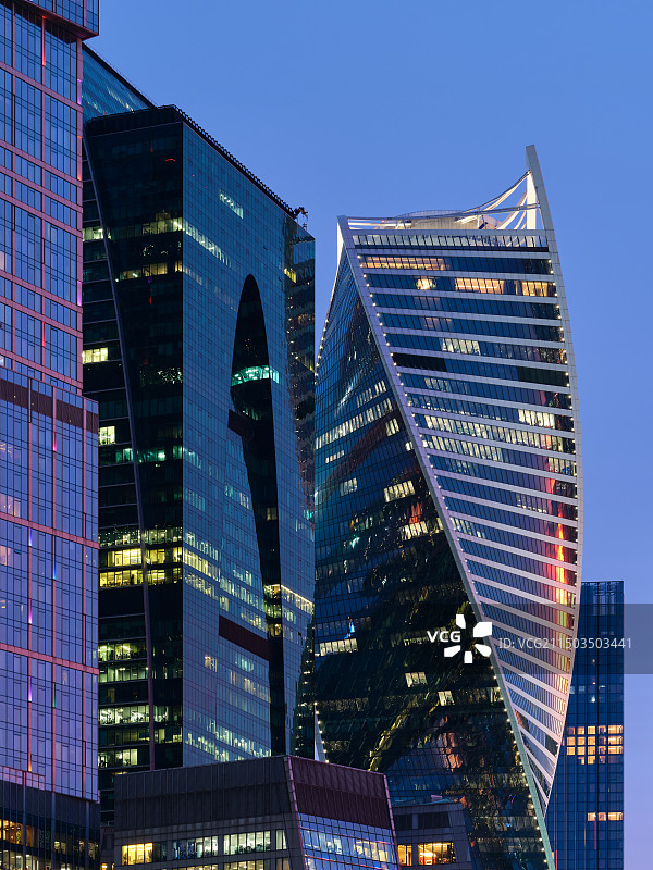 俄罗斯莫斯科CBD国际商务中心城市天际线图片素材