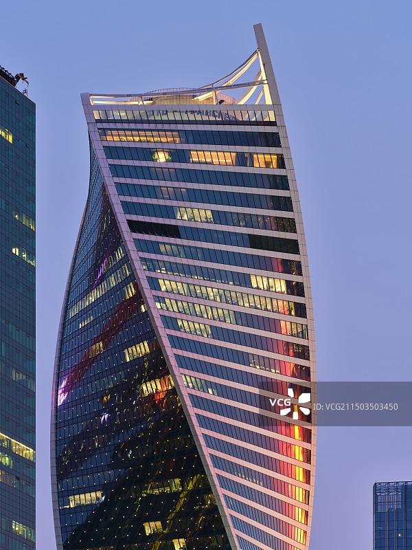 俄罗斯莫斯科CBD国际商务中心城市天际线图片素材