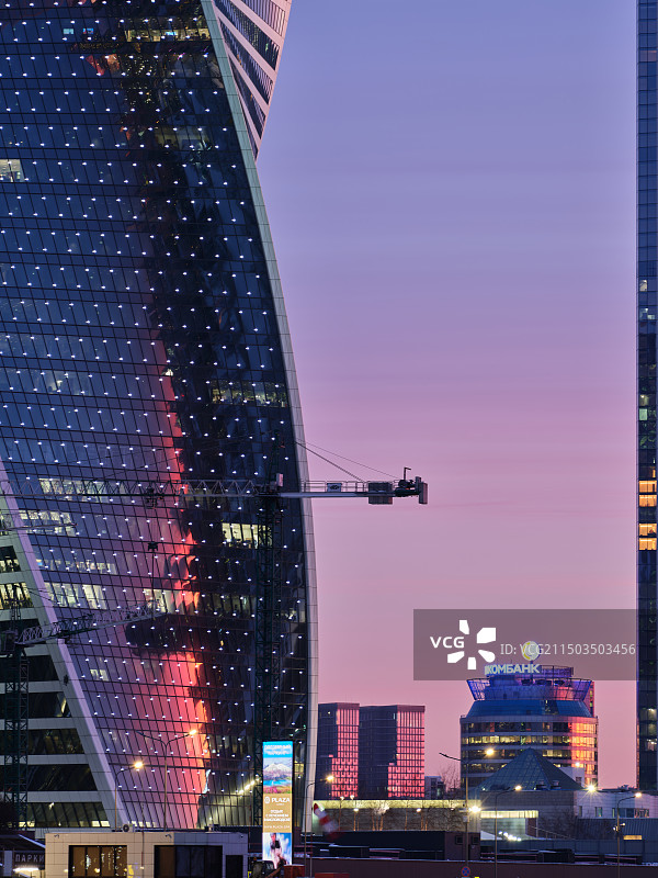 俄罗斯莫斯科CBD国际商务中心城市天际线图片素材