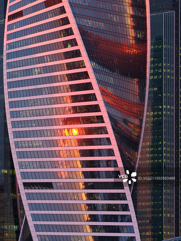 俄罗斯莫斯科CBD国际商务中心城市天际线图片素材