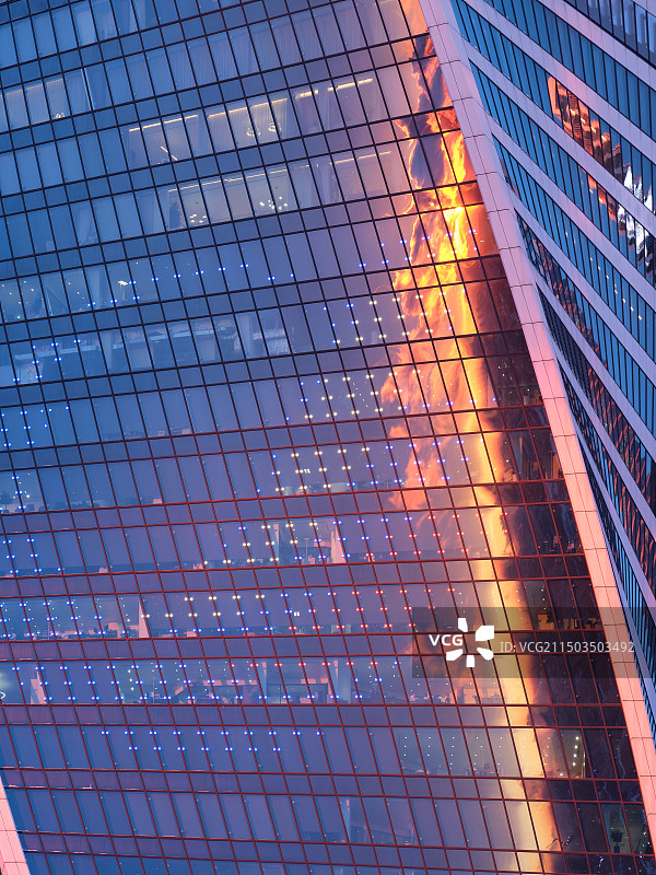 俄罗斯莫斯科CBD国际商务中心城市天际线图片素材