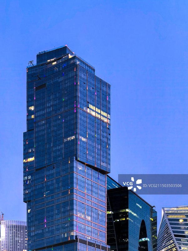 俄罗斯莫斯科CBD国际商务中心城市天际线图片素材