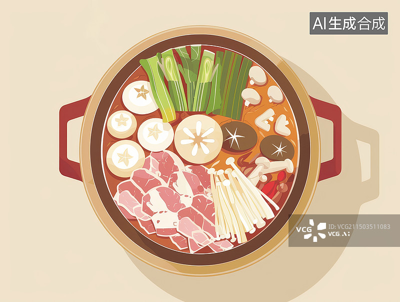 【AI数字艺术】日式寿喜锅图片素材