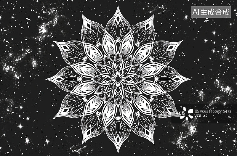 【AI数字艺术】黑色背景下的花朵特写镜头图片素材