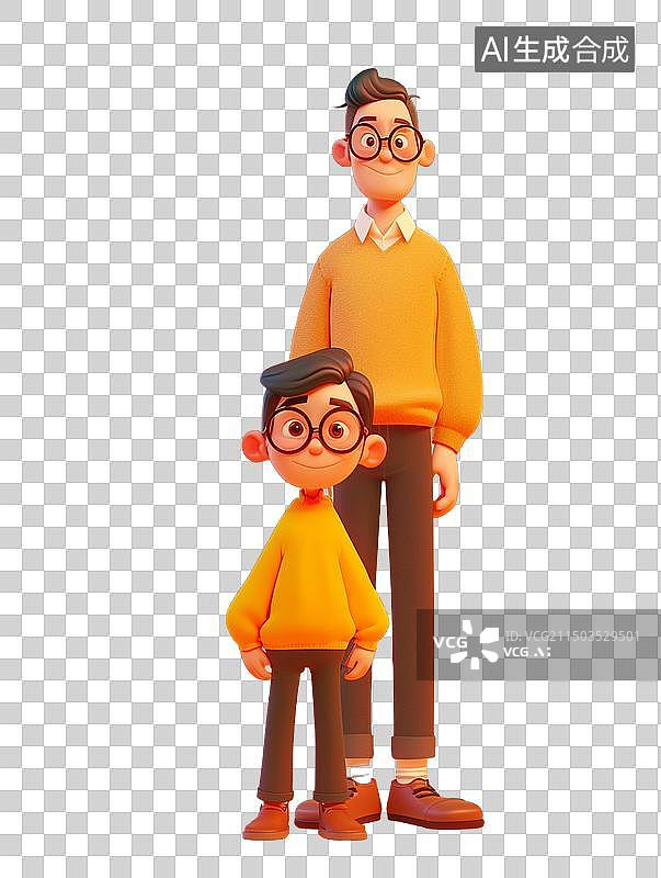 【AI数字艺术】父亲节的父与子图片素材