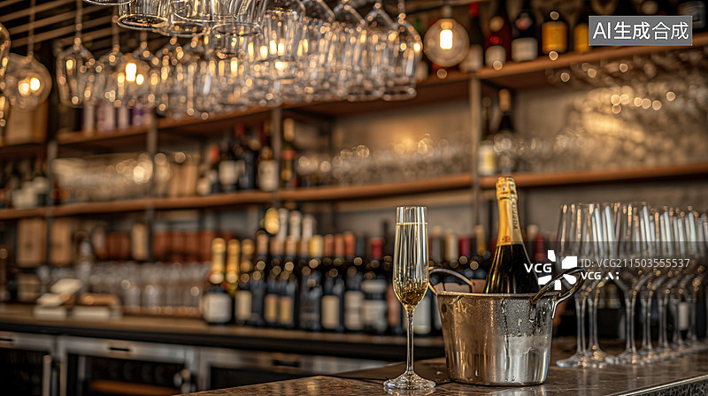 【AI数字艺术】酒吧，冰镇酒水图片素材