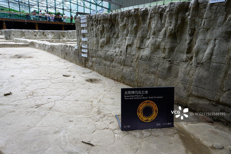 四川成都金沙遗址博物馆，遗迹馆图片素材