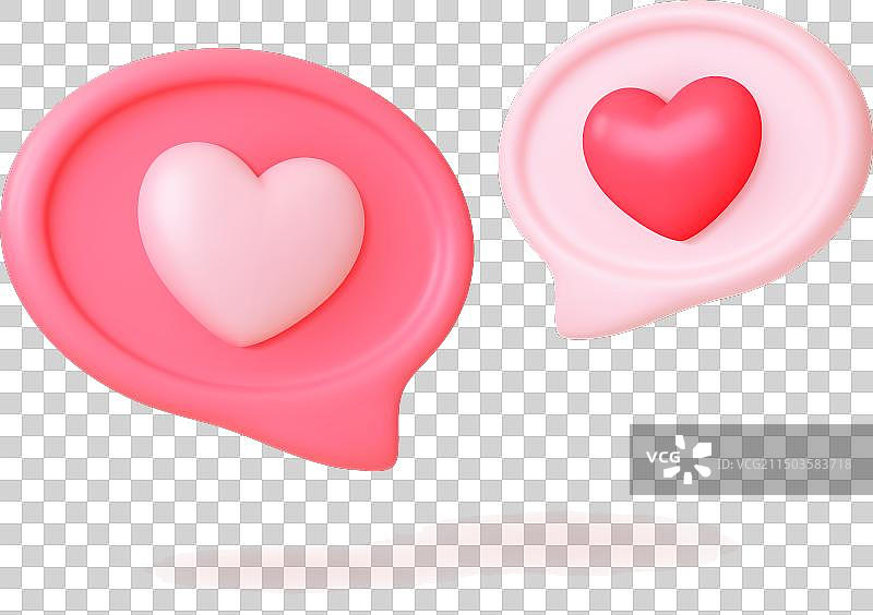 3D爱心消息社交媒体通知图标图片素材