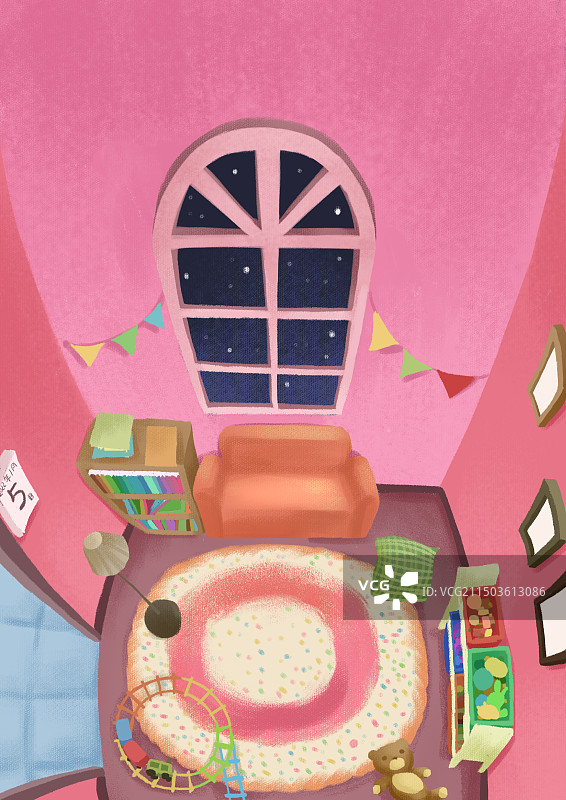 俯视角度儿童房图片素材