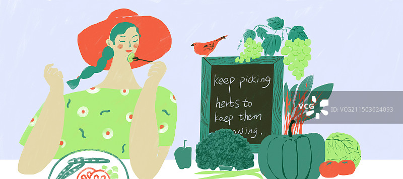 健康生活田园生活健康饮食插画图片素材