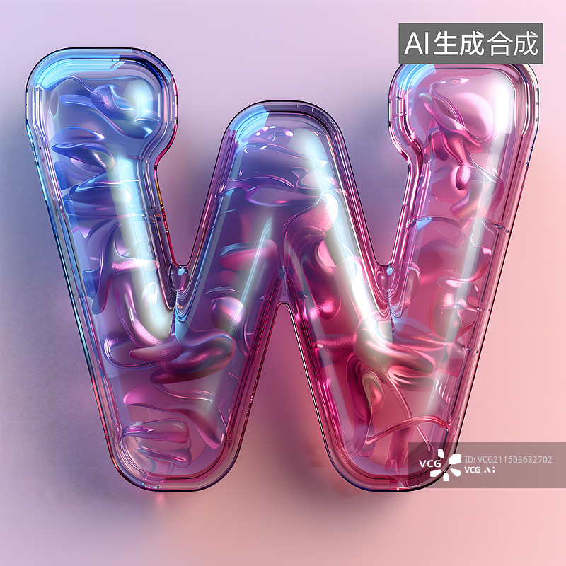 【AI数字艺术】3D立体炫酷英文字母图片素材