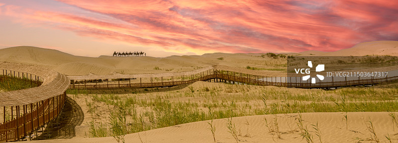 罗布人村寨沙漠风光图片素材