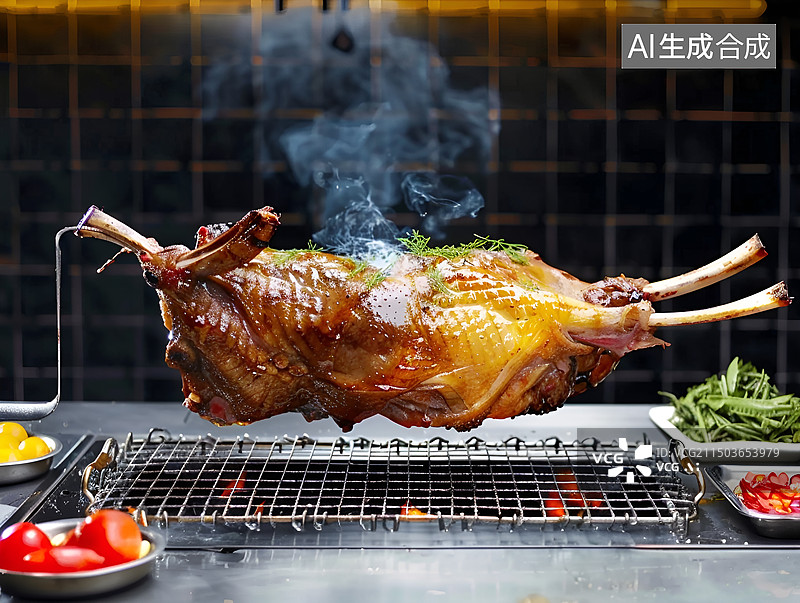 【AI数字艺术】民族美食烤羊肉图片素材