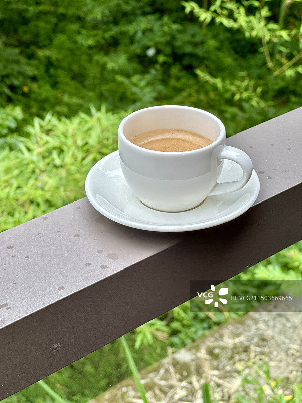 自然背景下的一杯咖啡图片素材