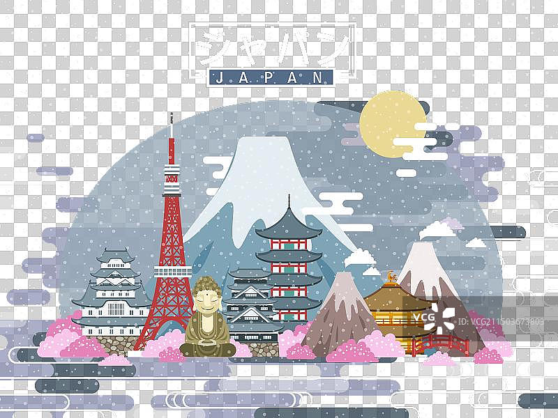 可爱日本旅行海报图片素材