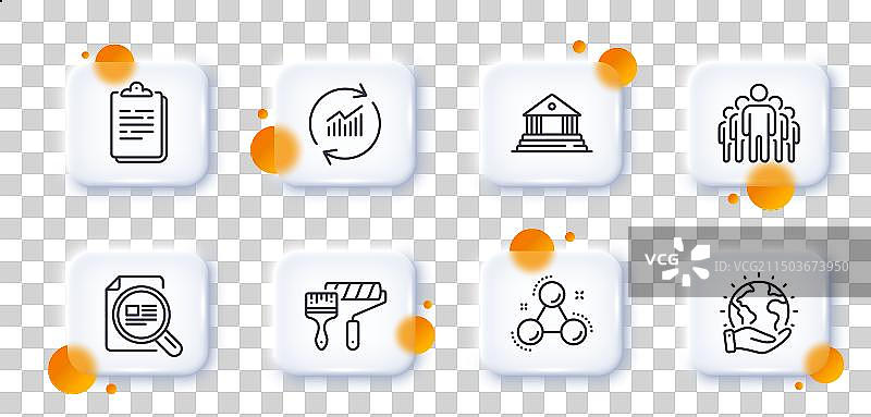 拯救地球：剪贴板和滚筒线稿图标图片素材