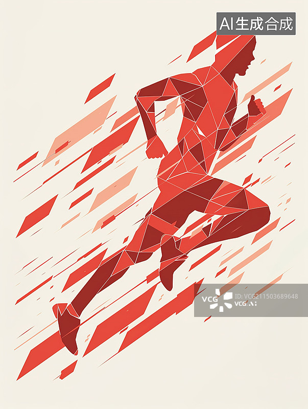 【AI数字艺术】抽象和鸟巢结合的奥运体育项目田径运动员图片素材