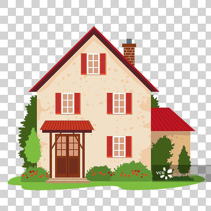 农舍外墙树木图片素材