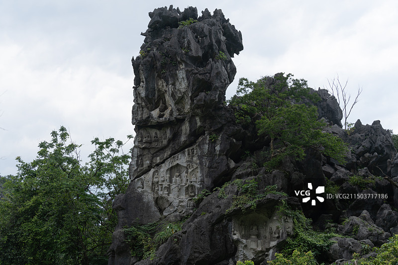 桂林西山公园龙头石林磨崖石刻图片素材