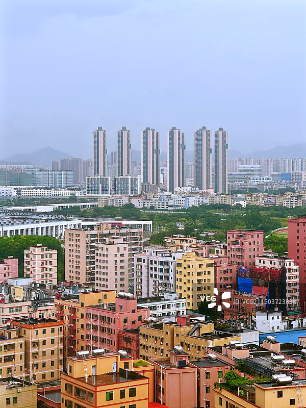 雨后城市风光图片素材
