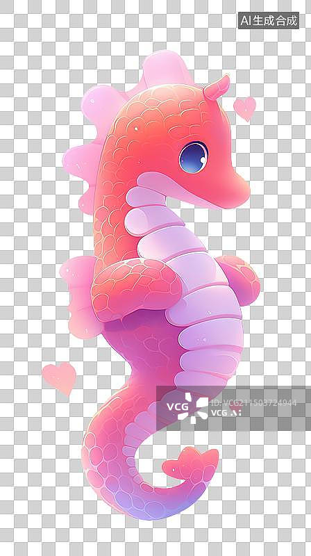 【AI数字艺术】海马卡通形象免抠元素图片素材