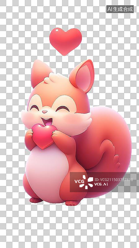 【AI数字艺术】可爱的小松鼠卡通形象免抠元素图片素材