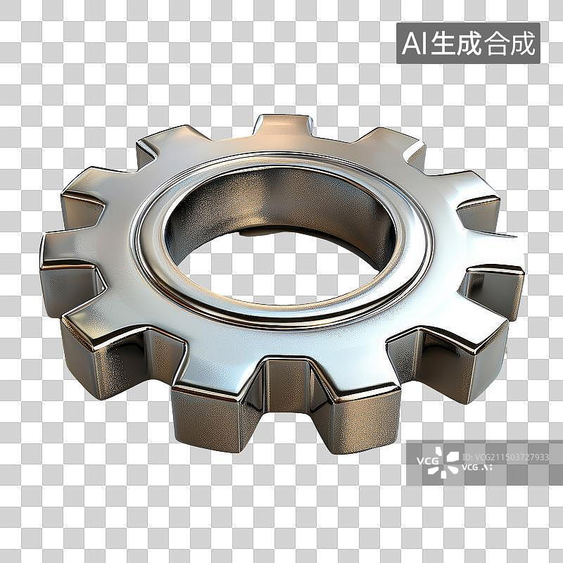 【AI数字艺术】金属质感的机械齿轮免抠元素图片素材