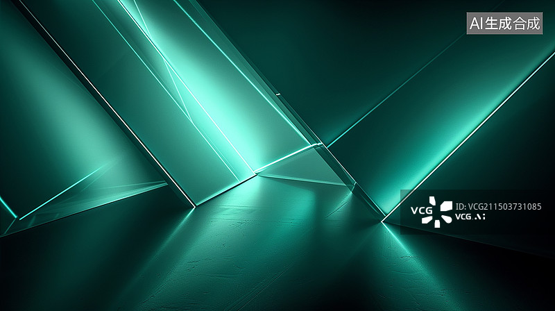 【AI数字艺术】墨绿色发光空间渐变背景壁纸图片素材
