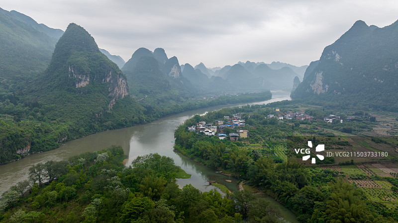 广西桂林，杨堤风光图片素材