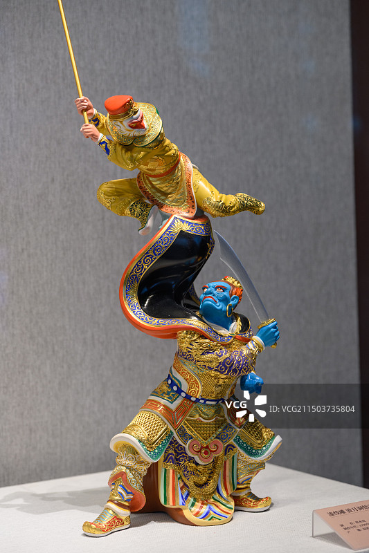 漆线雕波月洞悟空降妖，北京市中国工艺美术馆/中国非物质文化遗产馆图片素材