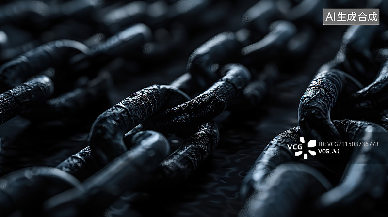 【AI数字艺术】生锈的金属链的全帧照片图片素材