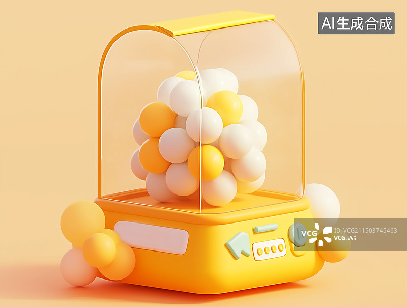 【AI数字艺术】卡通3d扭蛋机抽奖机图片素材