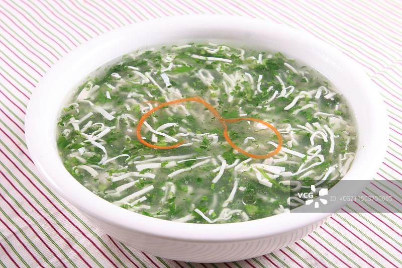 荠菜肉丝豆腐羹图片素材