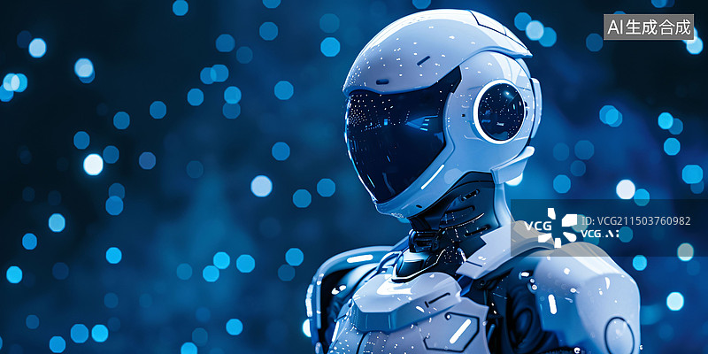 【AI数字艺术】网络机器人人工智能未来科技数字智能插图图片素材