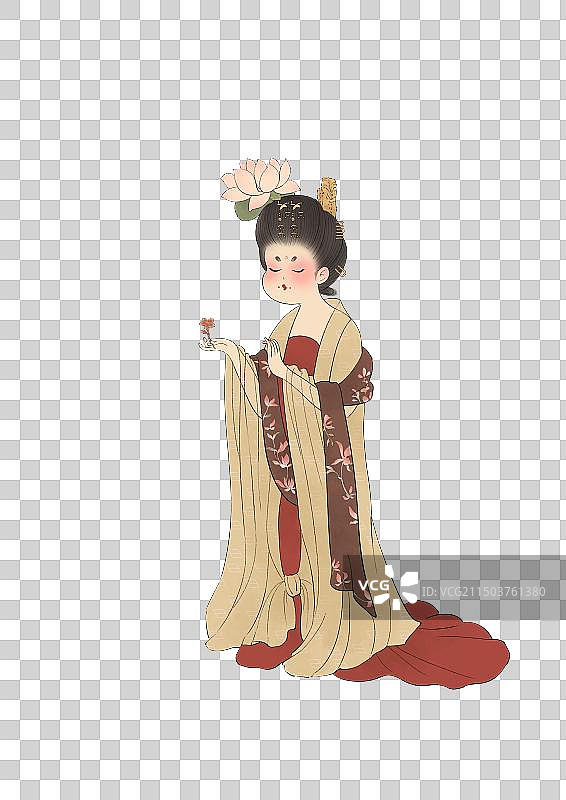 簪花仕女图（其三）图片素材