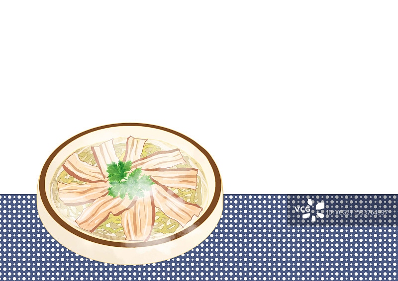 吉林省特色美食小吃插画酸菜白肉图片素材