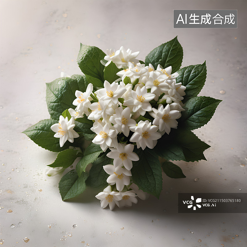 【AI数字艺术】好一朵美丽的茉莉花。图片素材