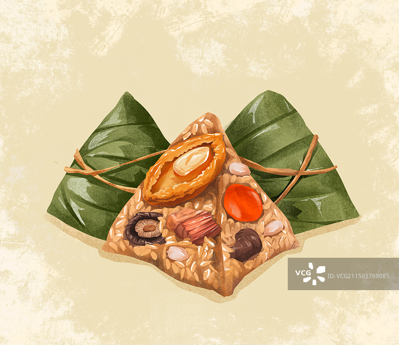 中国城市泉州特色美食“烧肉粽”插画海报图片素材