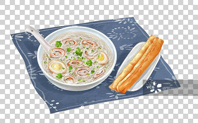 中国城市泉州特色美食“面线糊”插画元素图片素材