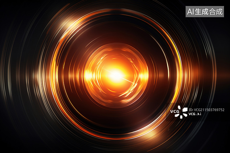 【AI数字艺术】发光的相机镜头图片素材