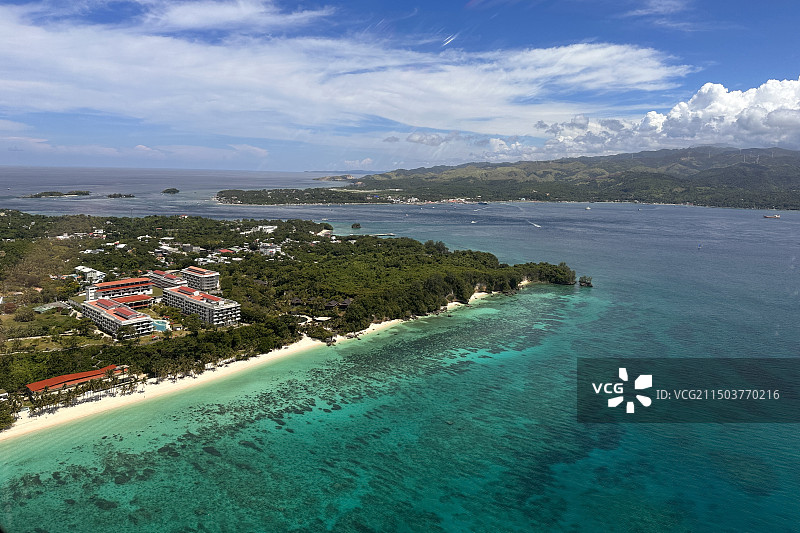 航拍海岛-长滩岛（白沙滩/圣母礁岩/星期五沙滩等）图片素材