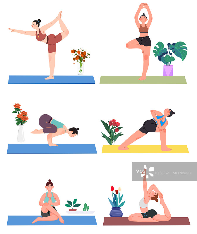 瑜伽动作图片素材