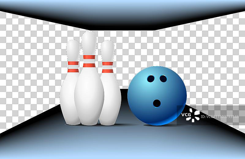 保龄球比赛与球瓶图片素材