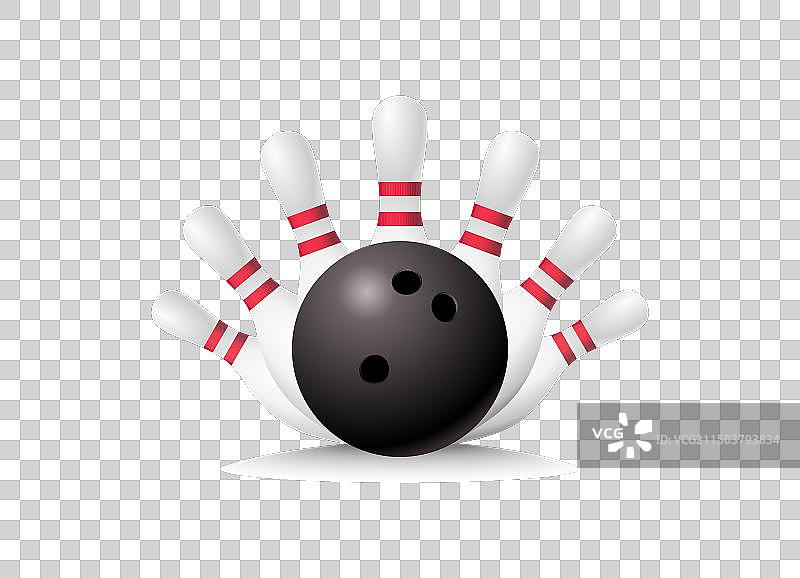 保龄球比赛与球瓶图片素材