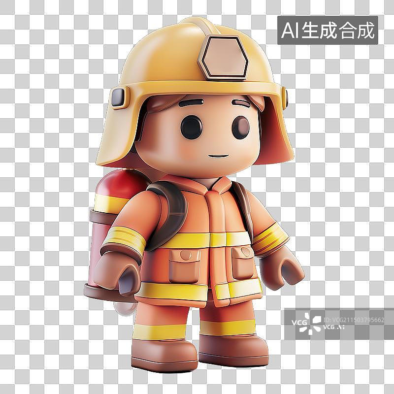 【AI数字艺术】卡通风格 消防员图片素材
