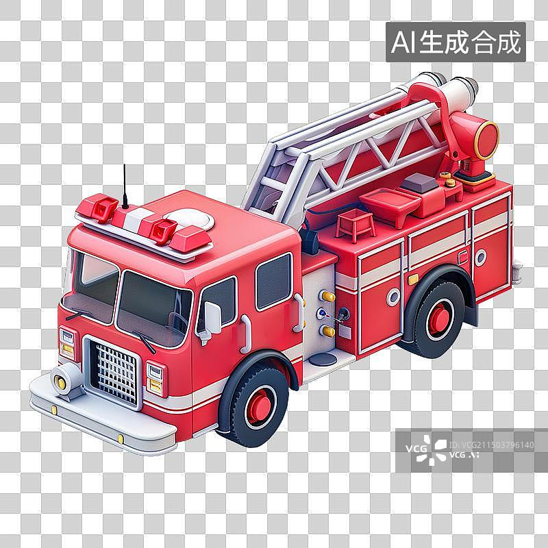 【AI数字艺术】卡通 消防车图片素材